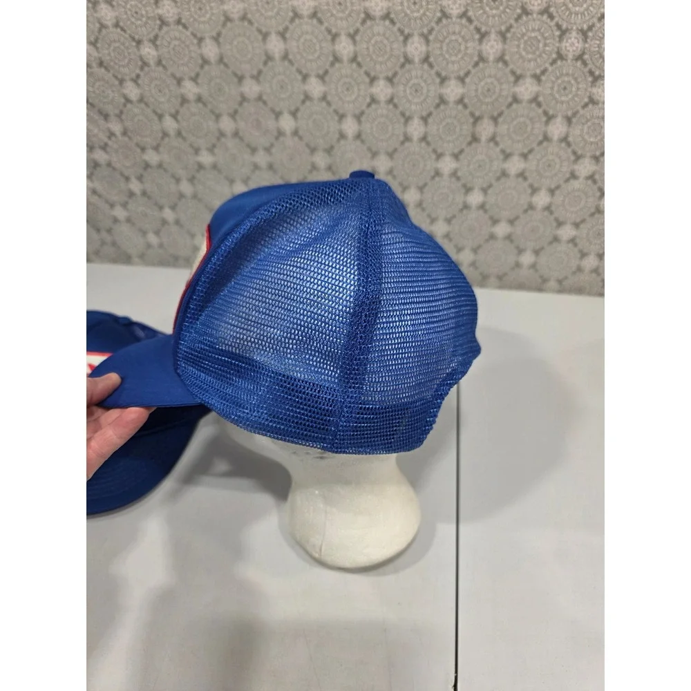 Two Vintage Air Force Trucker Hats Royal Blue‎ Mesh One Size - Picture 3 of 14